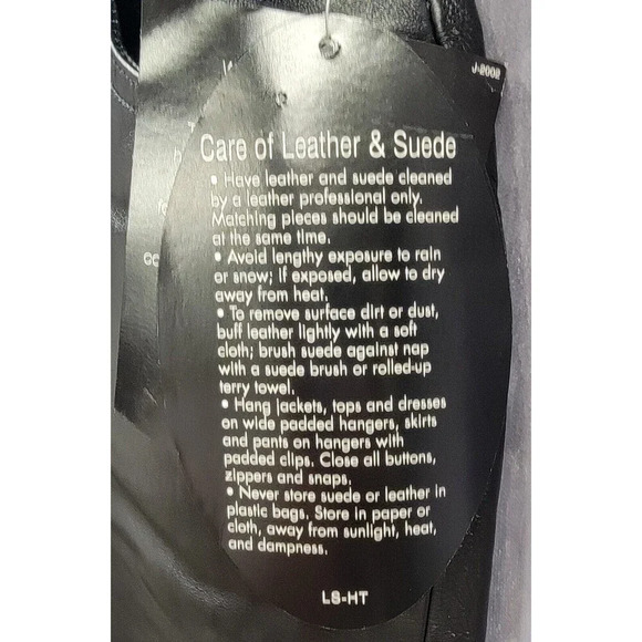 NewPort News Jeanology 12P Leather Pants Straight Leg Black Vintage Biker NWT - Picture 5 of 9